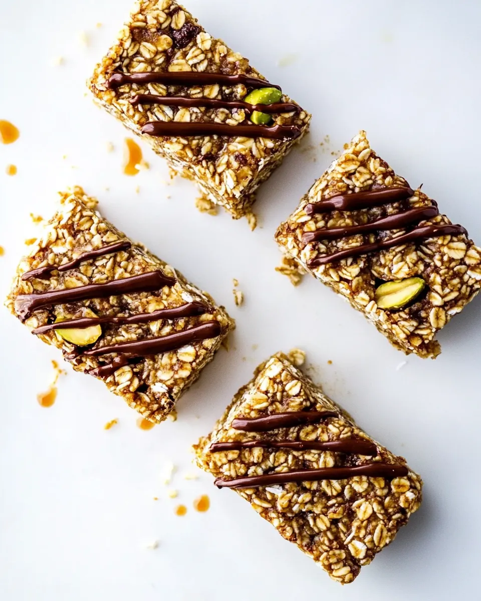 Homemade Chewy Pistachio Macaroon Granola Bars. recipe photo