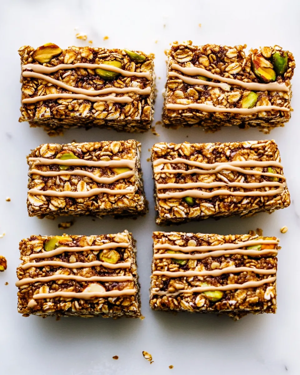 Easy Chewy Pistachio Macaroon Granola Bars. food shot
