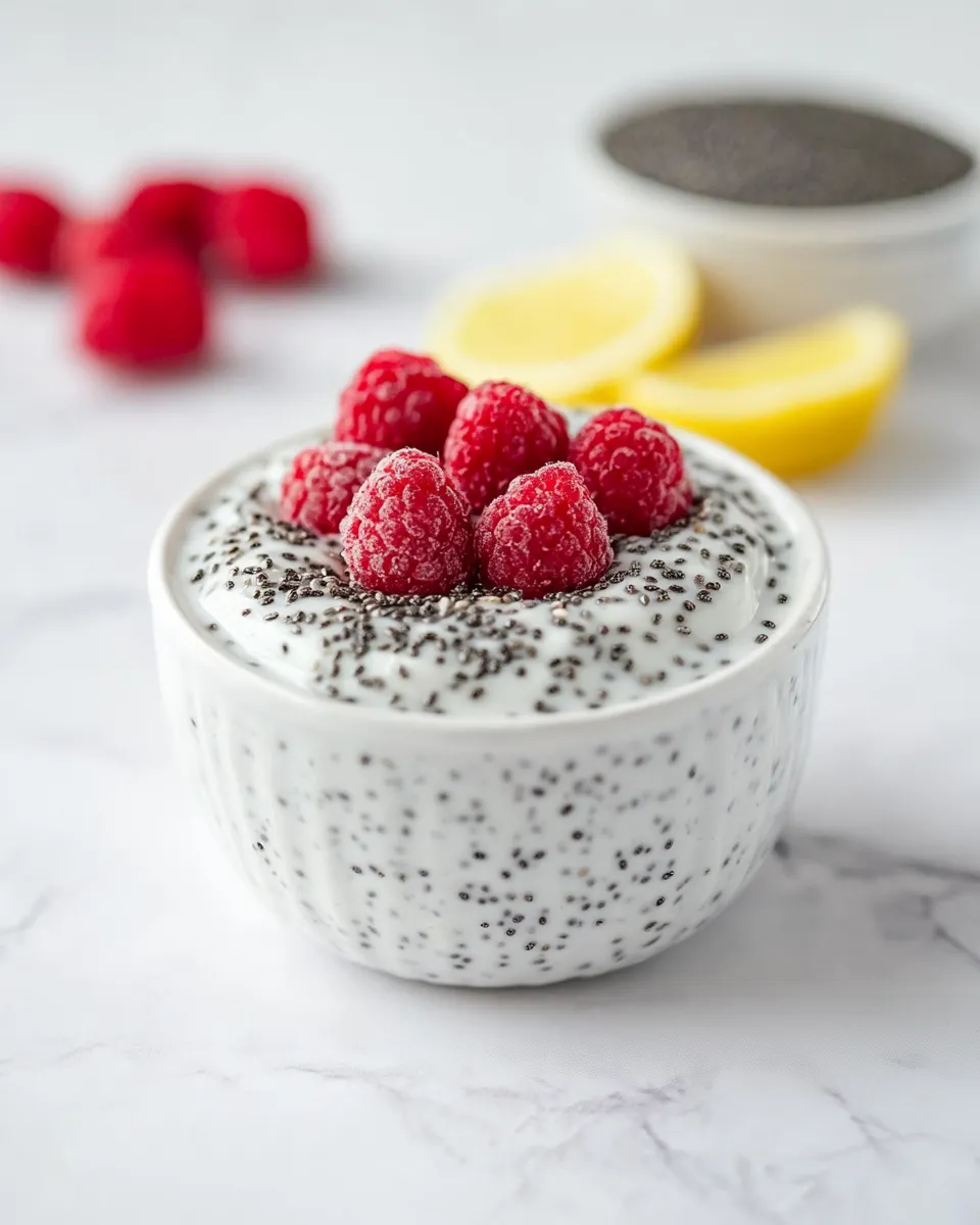 Delicious Chia Seeds In Yogurt food shot