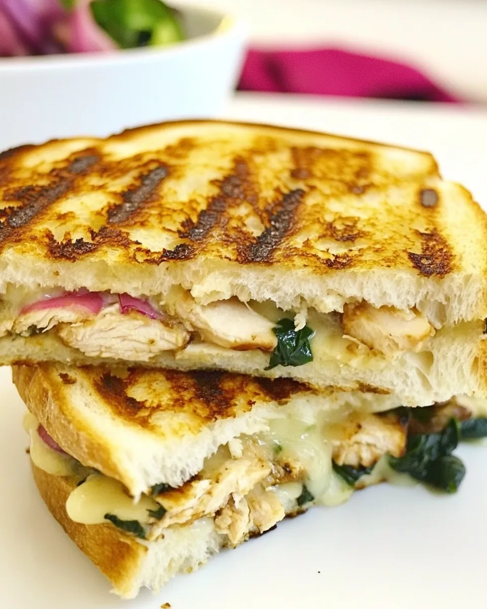 Easy Chicken Florentine Panini food shot