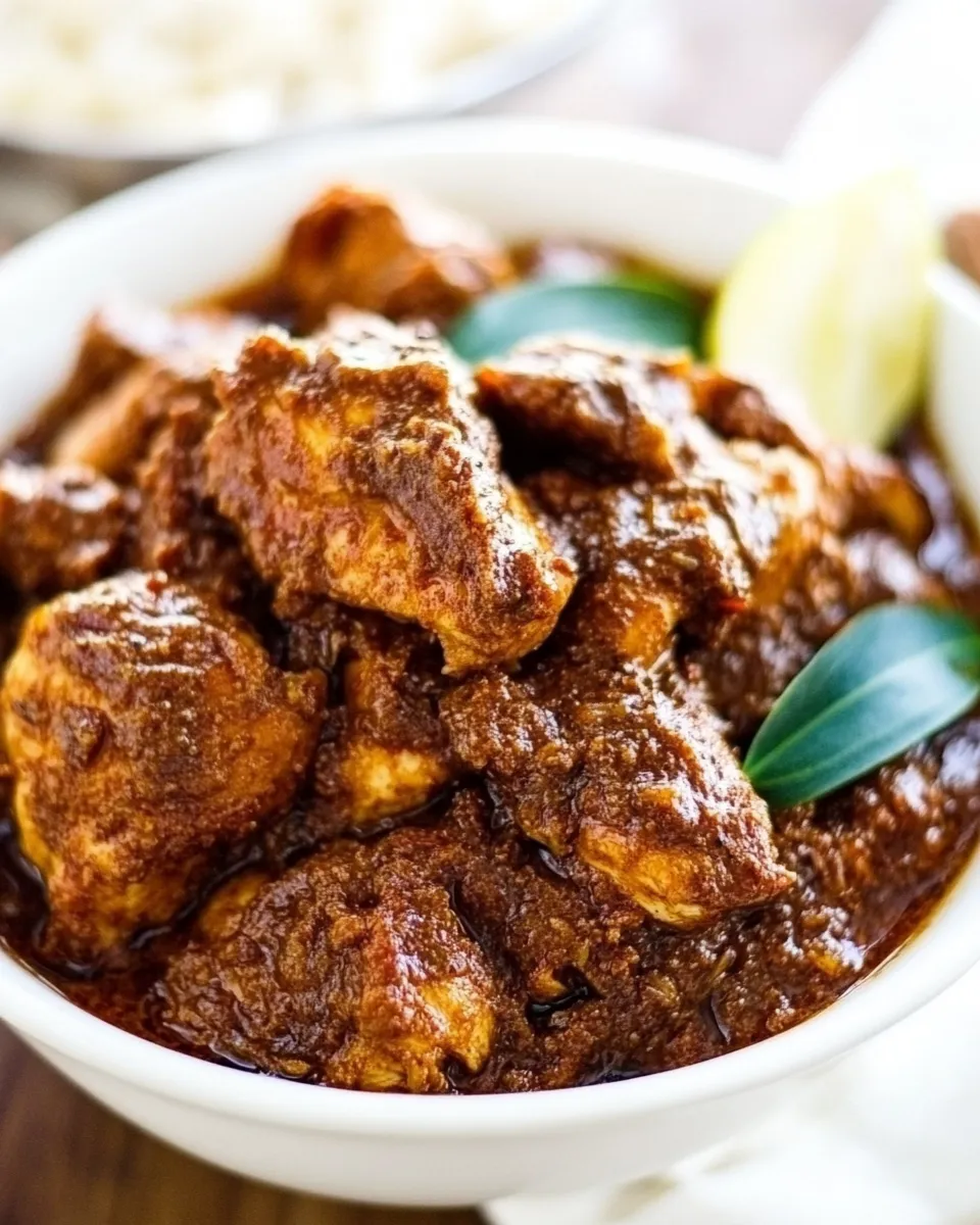 Delicious Chicken Rendang food shot