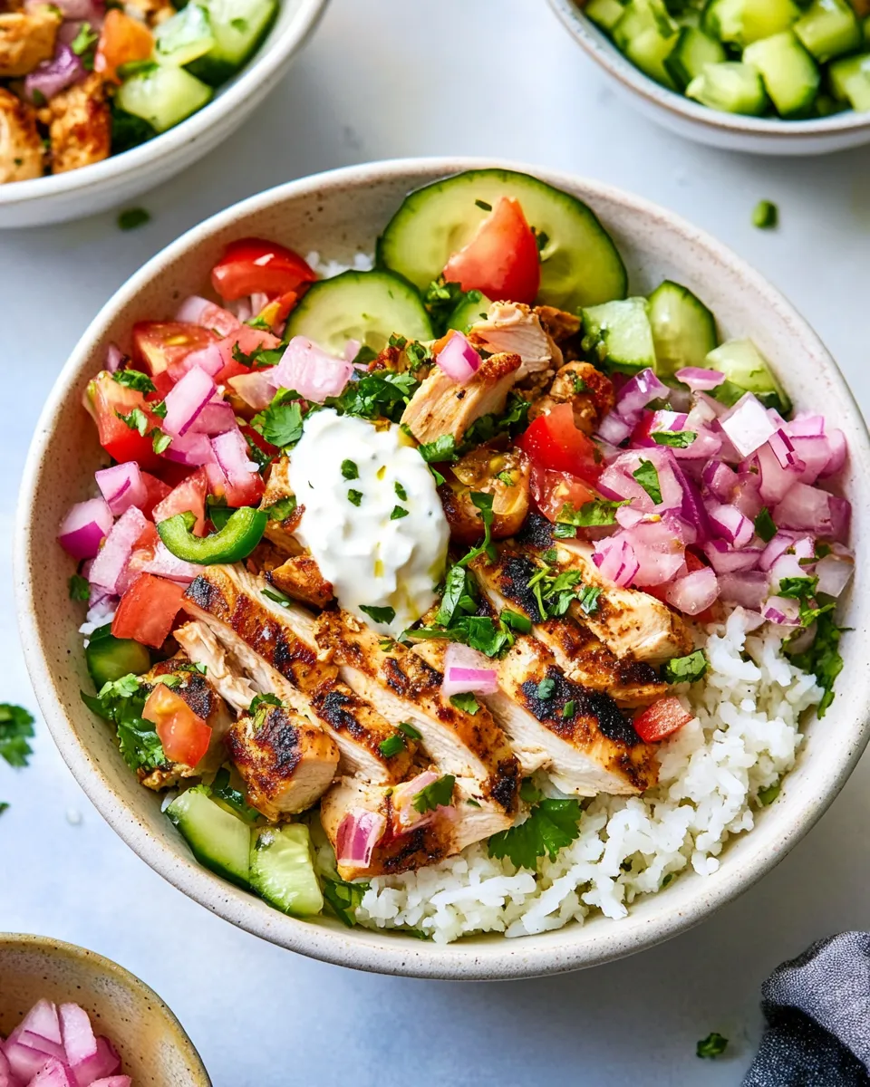 Easy Chicken Shawarma Bowls food shot