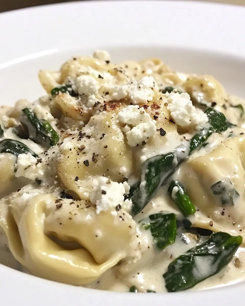 Homemade Chicken Tortellini with Feta Cream Sauce dish photo