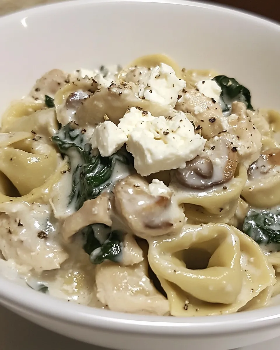 Easy Chicken Tortellini with Feta Cream Sauce plate image