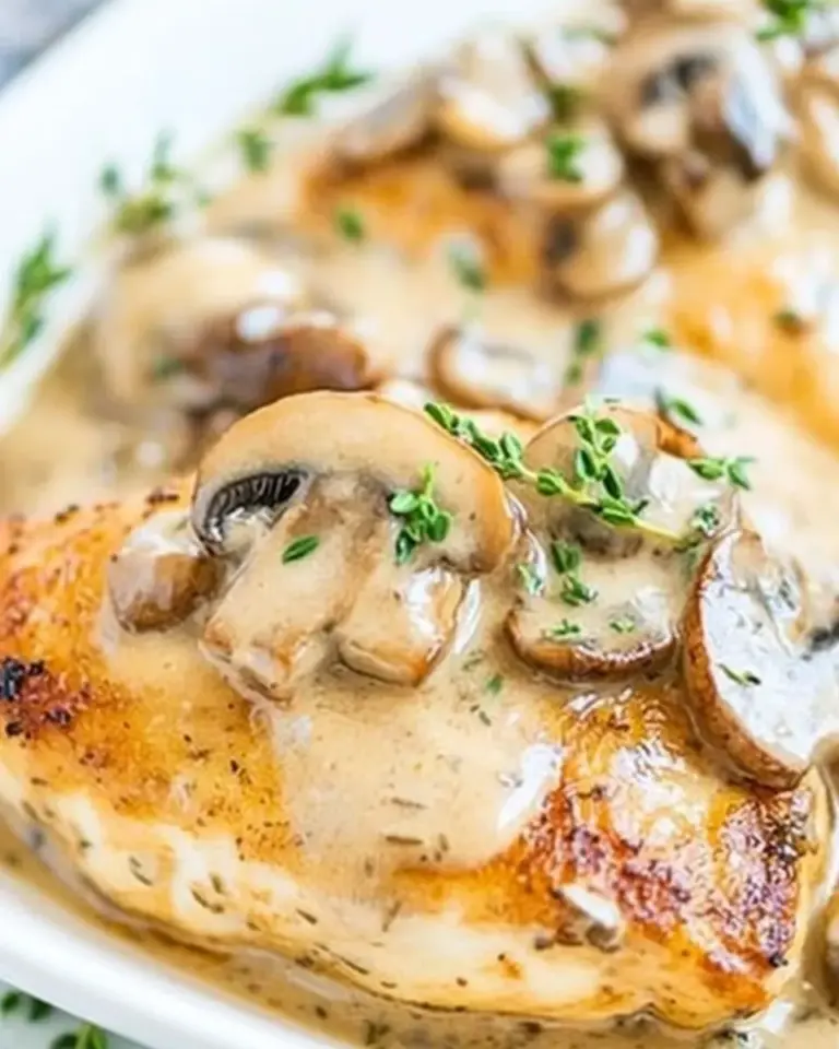 Homemade Chicken with Mushroom Cream Sauce photo