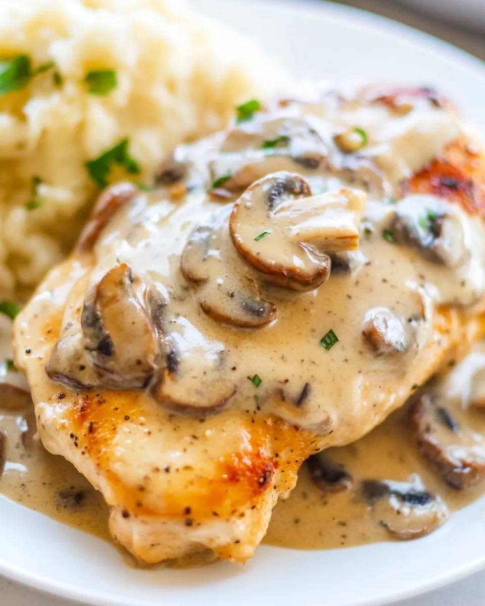 Classic Chicken with Mushroom Cream Sauce image
