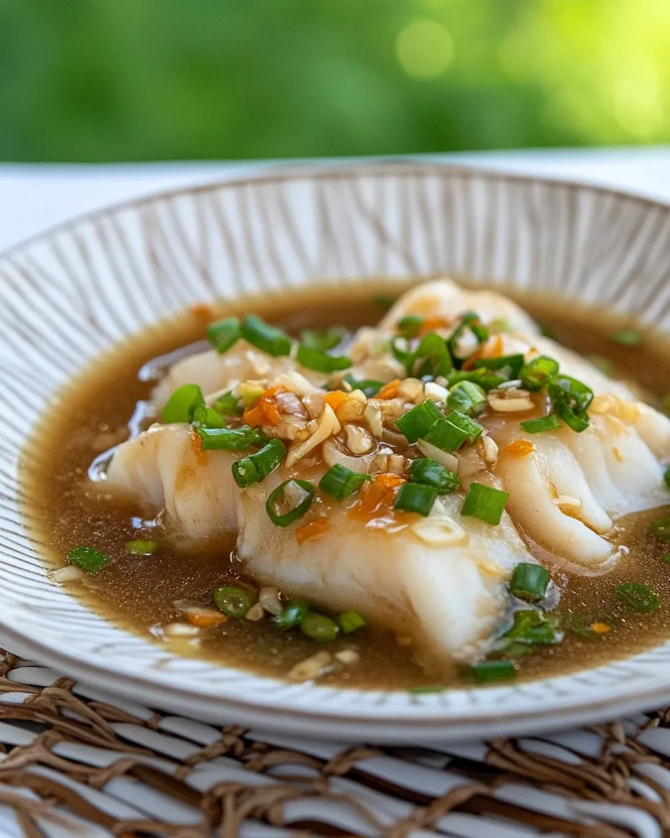 Delicious Chinese Cod in Garlic-Ginger Broth recipe photo