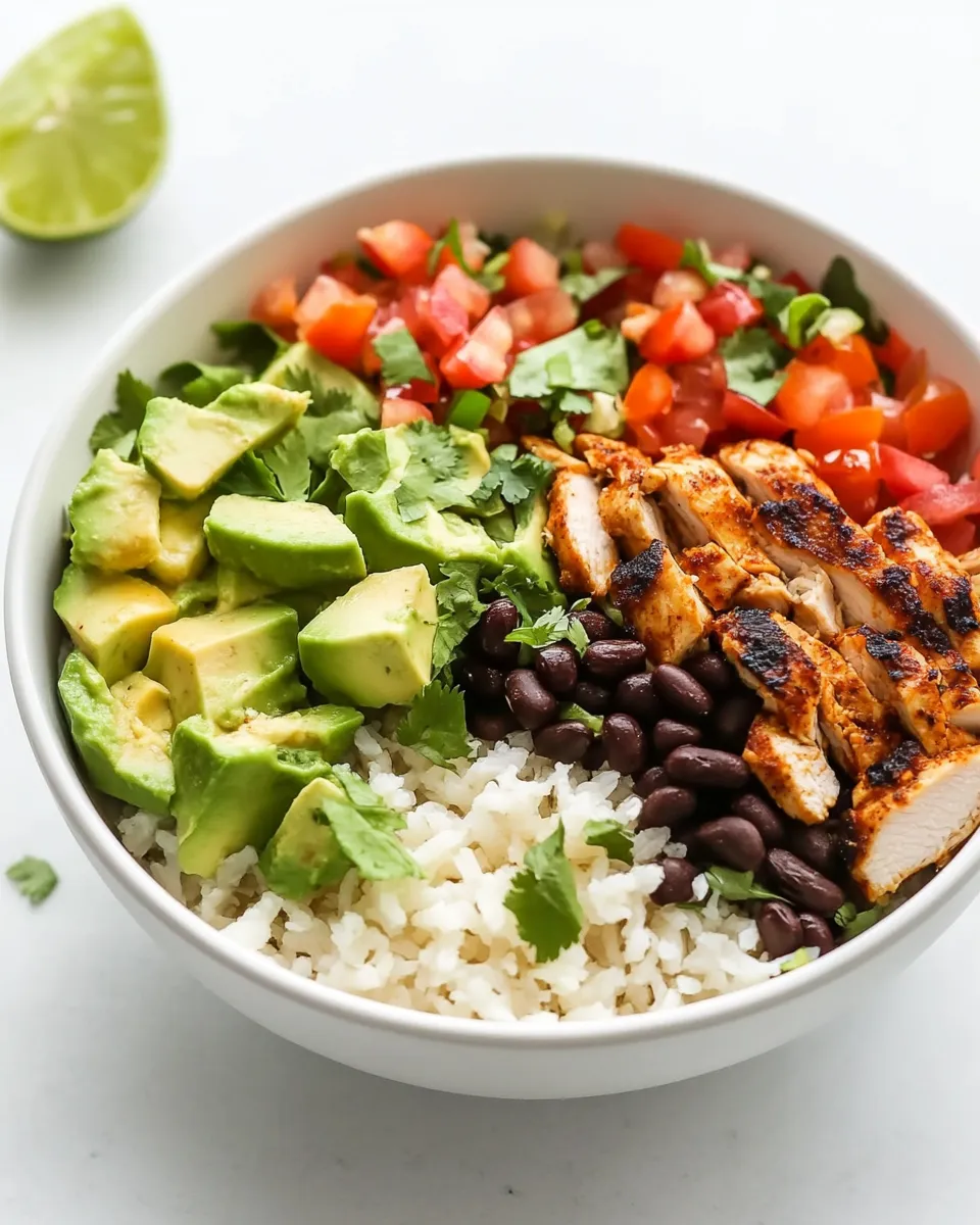 Easy Chipotle Chicken Burrito Bowls dish photo