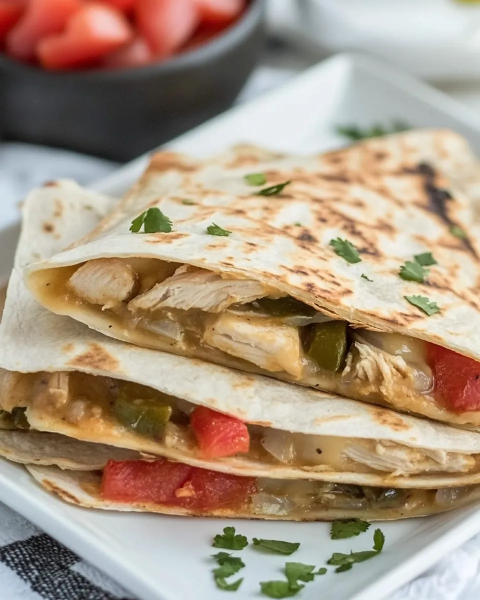 Delicious Chipotle Chicken Quesadillas plate image