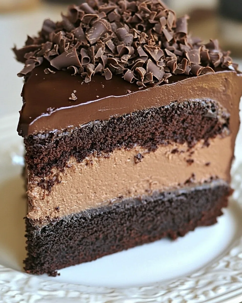 Delicious Chocolate Cheesecake Cake plate image