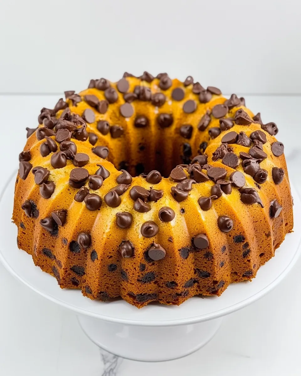 Easy Chocolate Chip Bundt Cake food shot