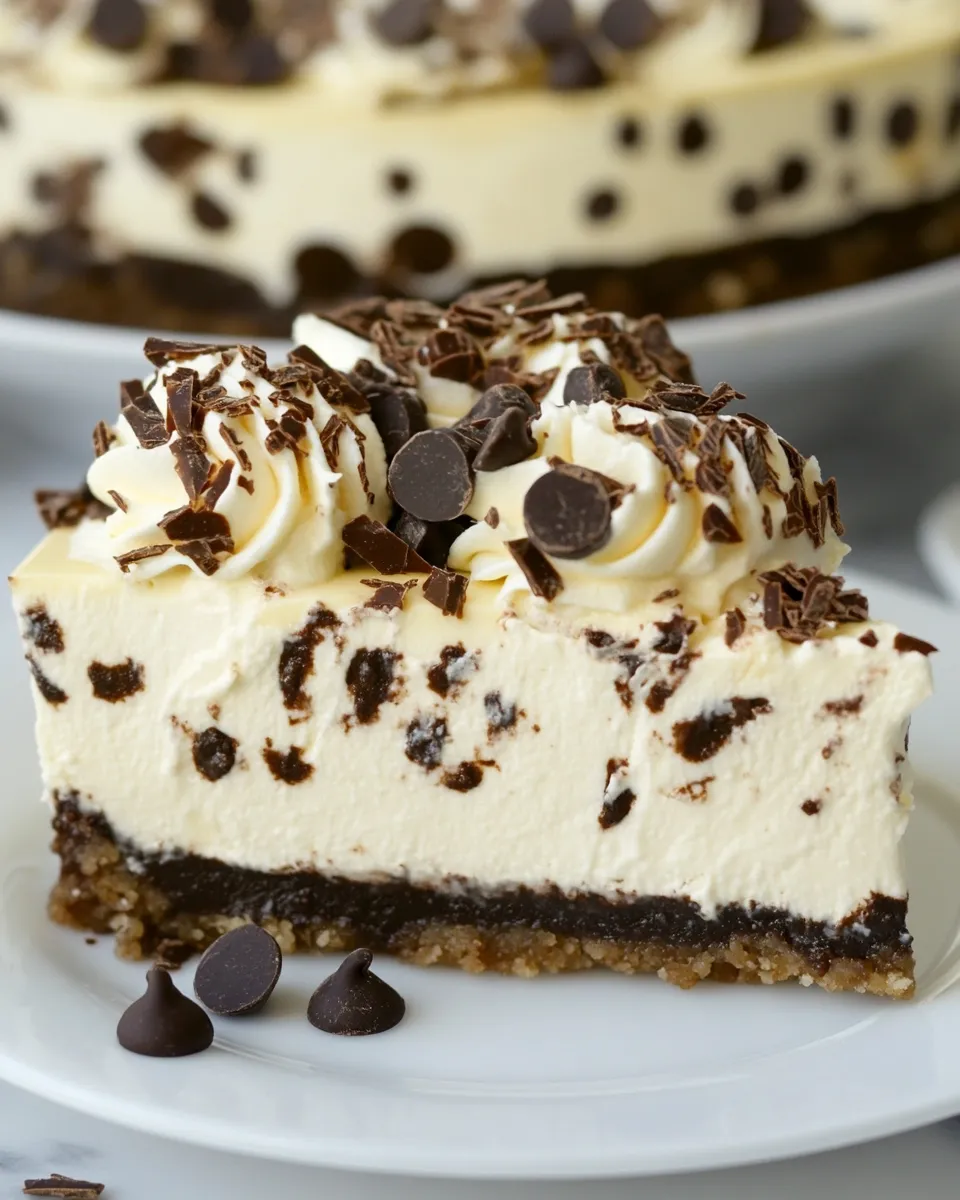 Homemade Chocolate Chip No Bake Cheesecake photo