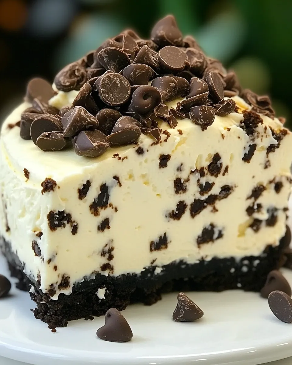 Classic Chocolate Chip No Bake Cheesecake image