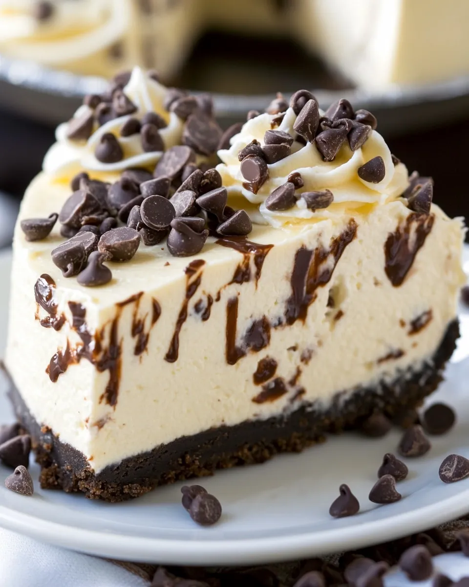 Easy Chocolate Chip No Bake Cheesecake recipe photo