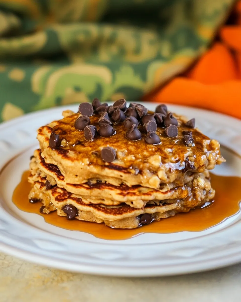 Homemade Chocolate Chip Oatmeal Cookie Pancakes recipe photo