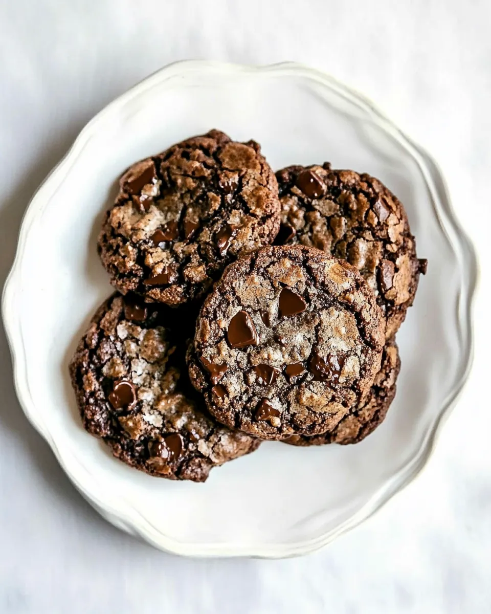 Delicious Chocolate Chocolate-Chip Cookies plate image