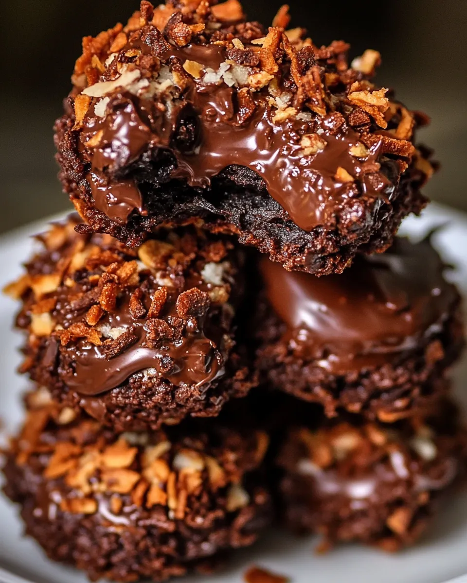 Delicious Chocolate Coconut Cookies food shot