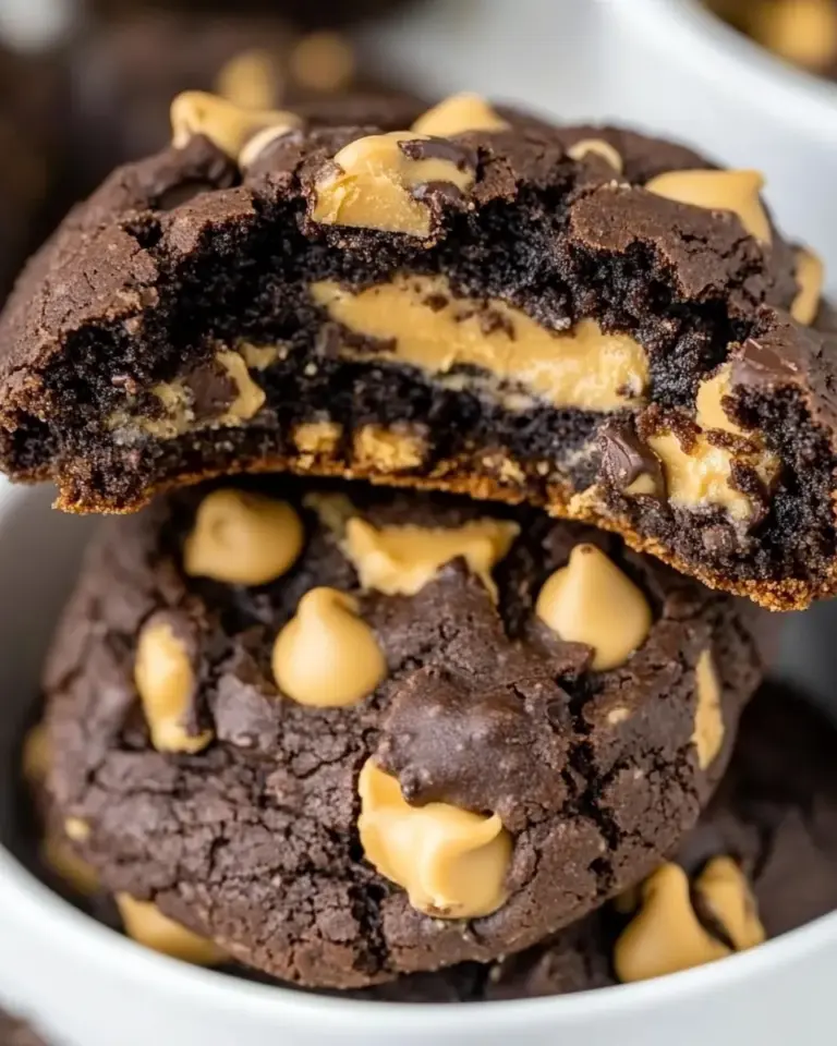 Homemade Chocolate Cookies With Peanut Butter Chips photo