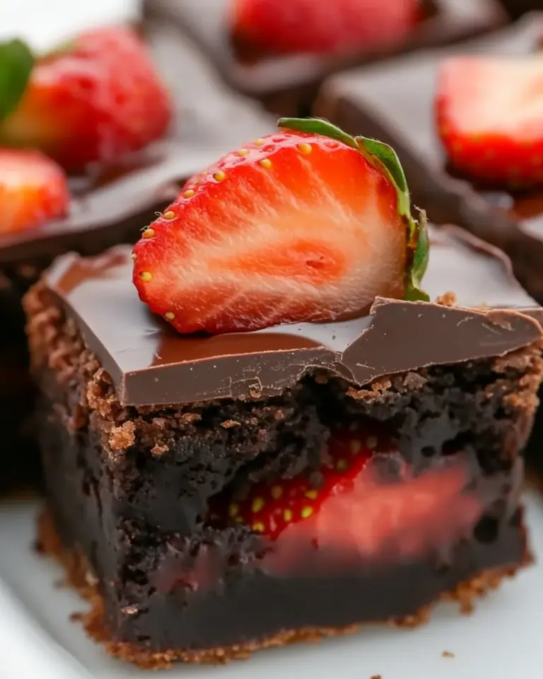 Homemade Chocolate Covered Strawberry Brownies photo