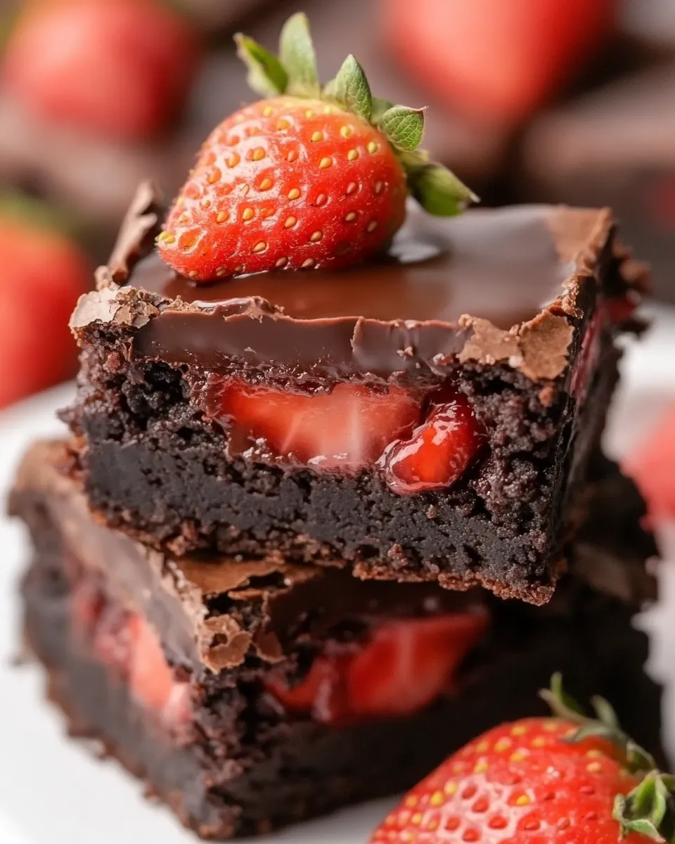 Classic Chocolate Covered Strawberry Brownies image