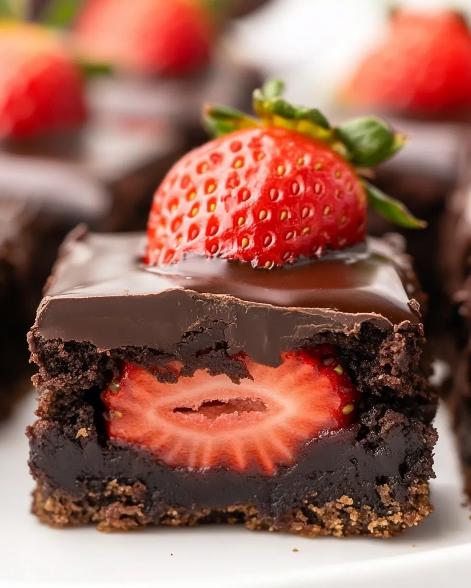 Easy Chocolate Covered Strawberry Brownies recipe photo