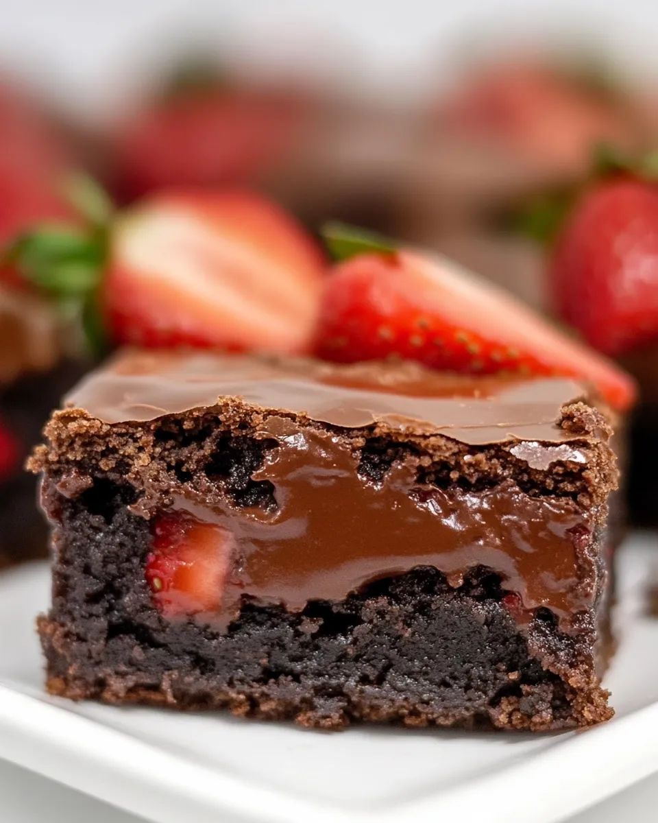 Delicious Chocolate Covered Strawberry Brownies dish photo