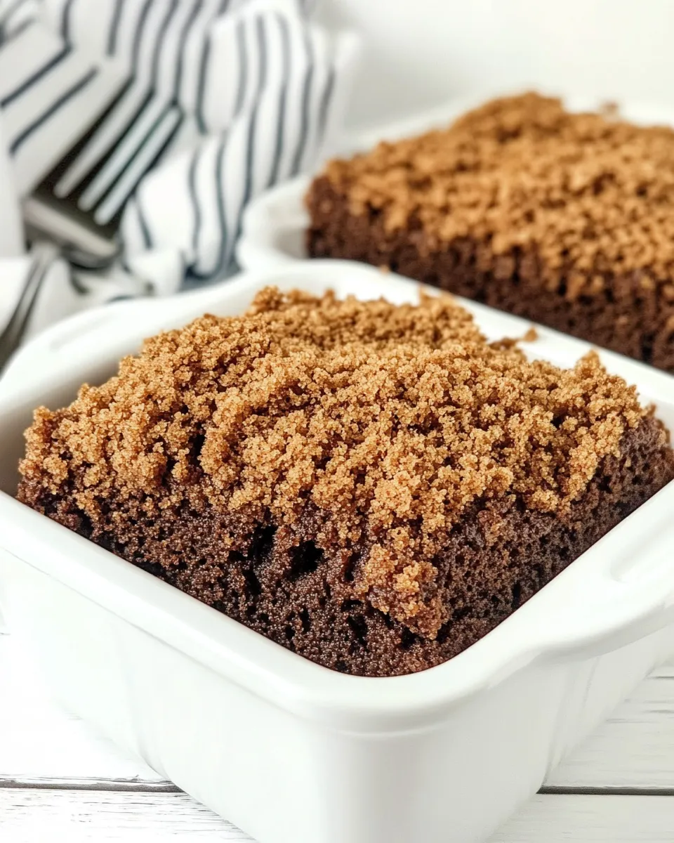 Easy Chocolate Crumb Cake food shot