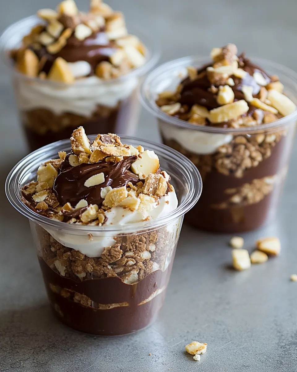 Classic Chocolate Crunch and Elvis Pudding Cups recipe image