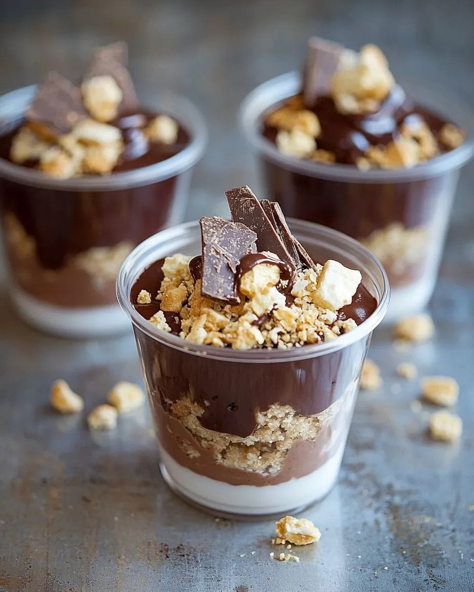 Delicious Chocolate Crunch and Elvis Pudding Cups food shot
