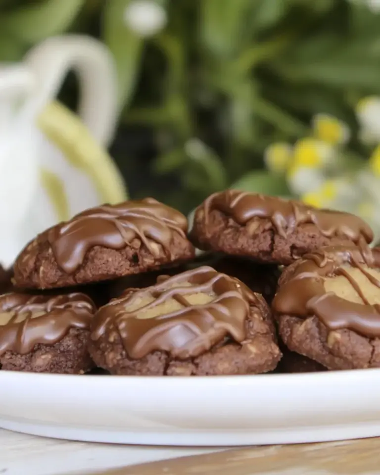 Homemade Chocolate Keto Thumbprint Cookies photo