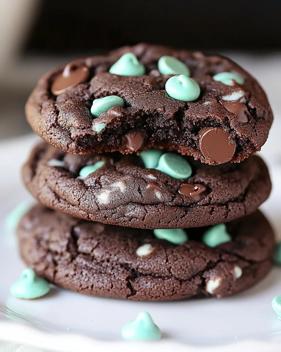Delicious Chocolate Mint Chip Cookies plate image