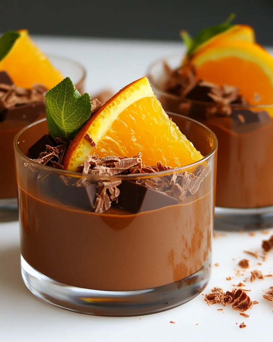 Homemade Chocolate Mousse with Oranges photo