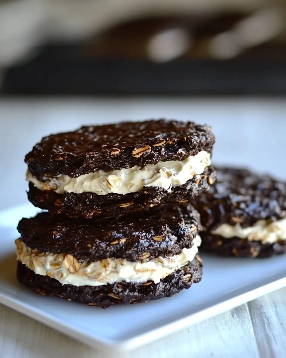 Classic Chocolate Oatmeal Cream Pies with Vanilla Bean Buttercream image