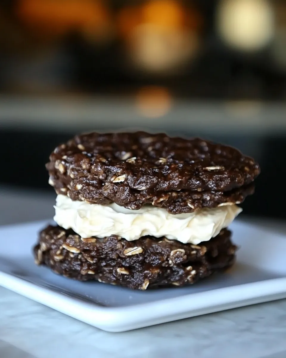 Easy Chocolate Oatmeal Cream Pies with Vanilla Bean Buttercream recipe image