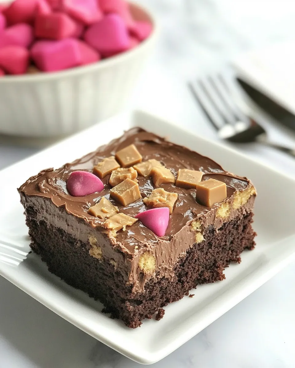 Classic Chocolate Peanut Butter Poke Cake image