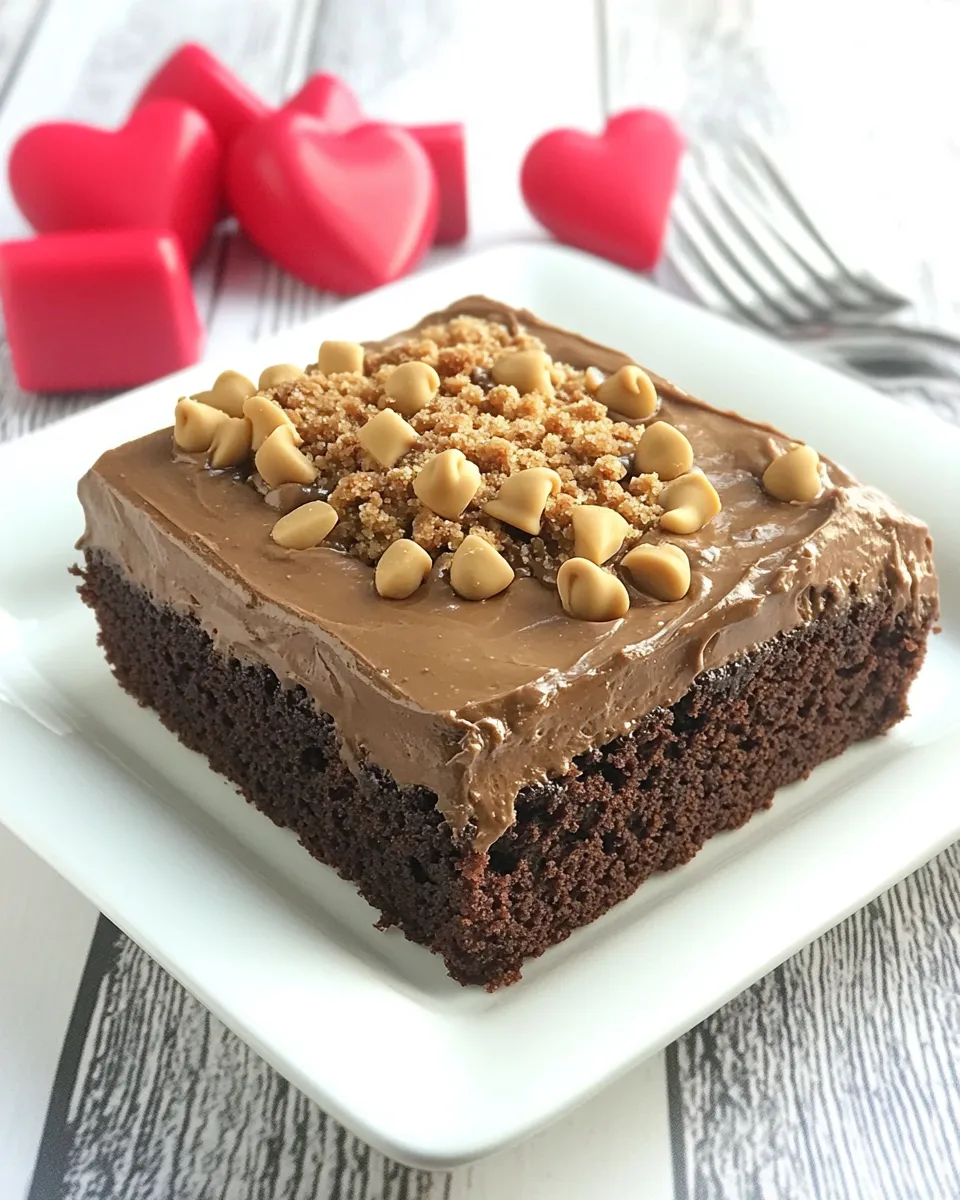 Easy Chocolate Peanut Butter Poke Cake recipe photo
