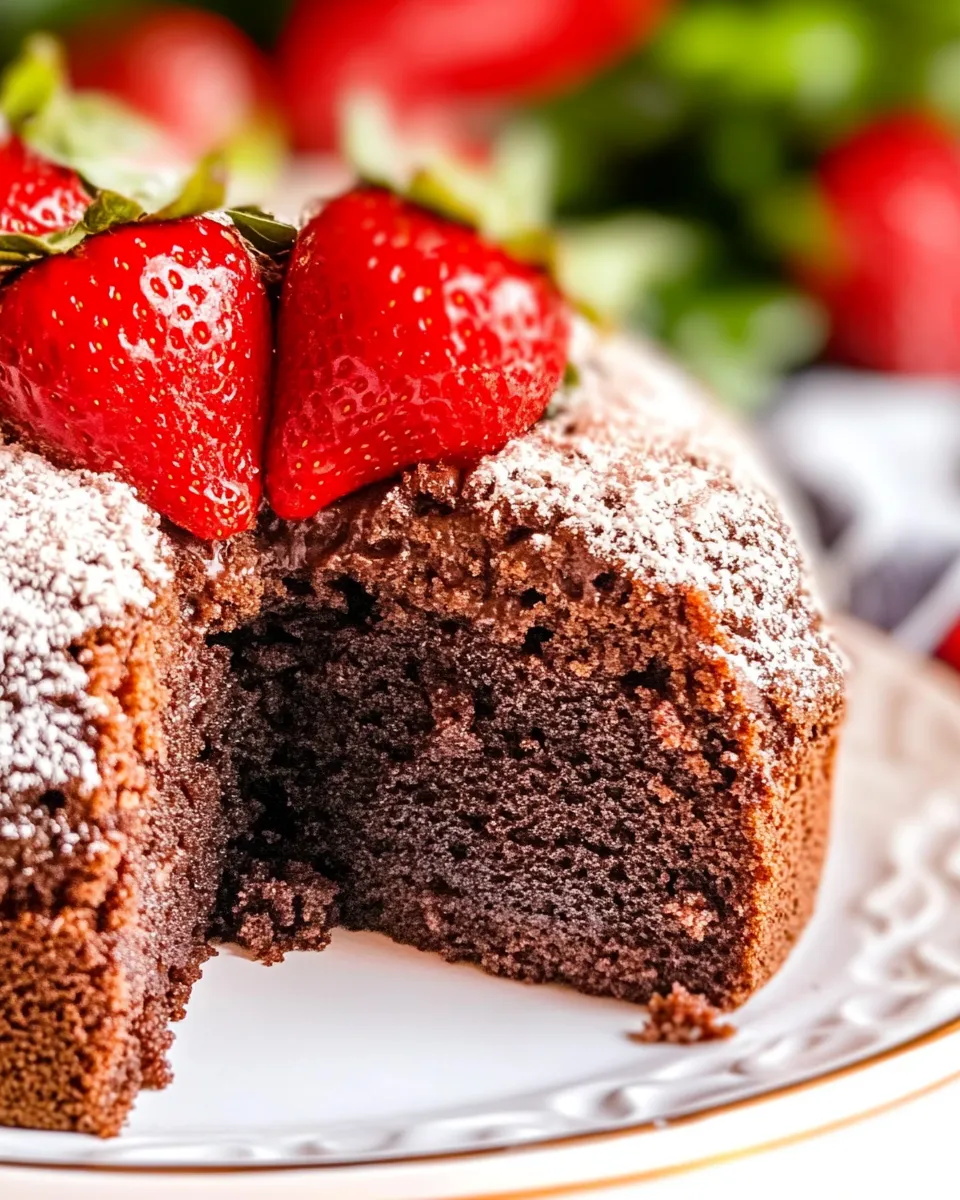 Delicious Chocolate Poke Cake food shot