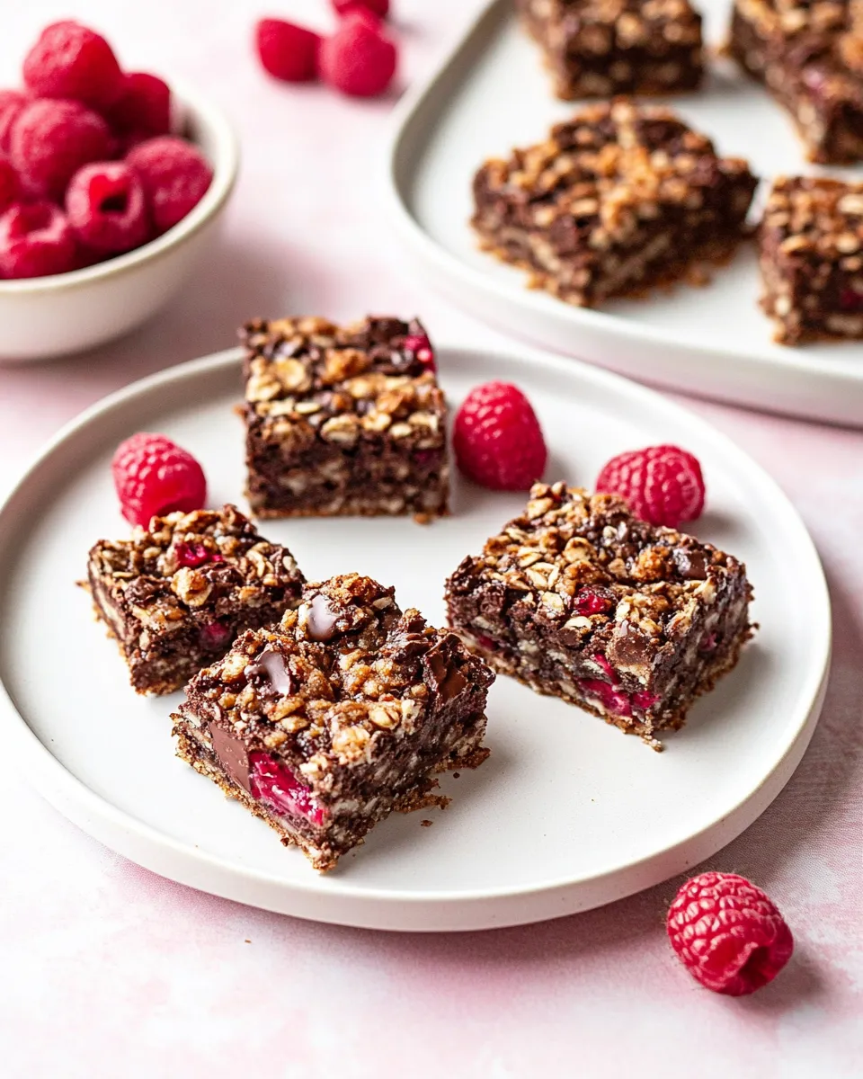 Homemade Chocolate Raspberry Crumb Bars recipe photo
