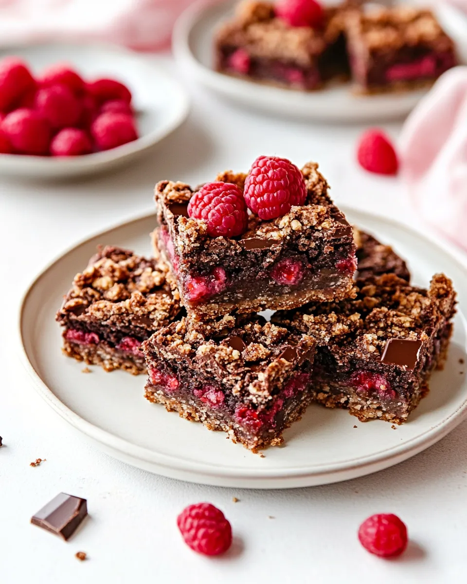 Classic Chocolate Raspberry Crumb Bars dish photo