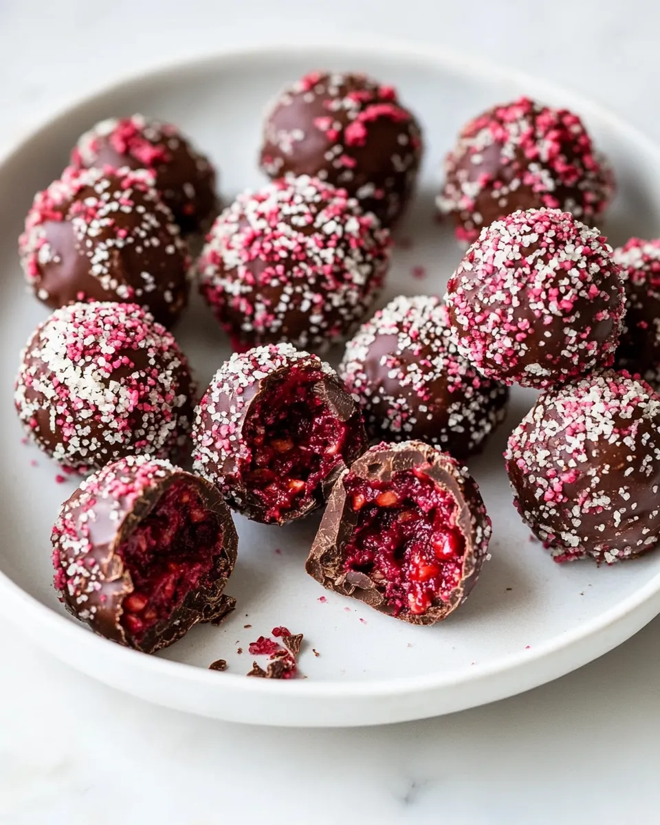 Homemade Chocolate Raspberry Truffles dish photo