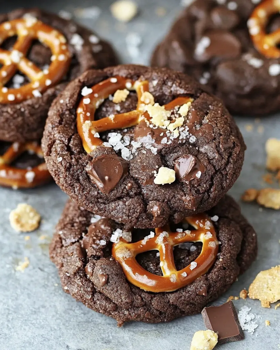 Classic Chocolate Salted Caramel Pretzel Cookies image