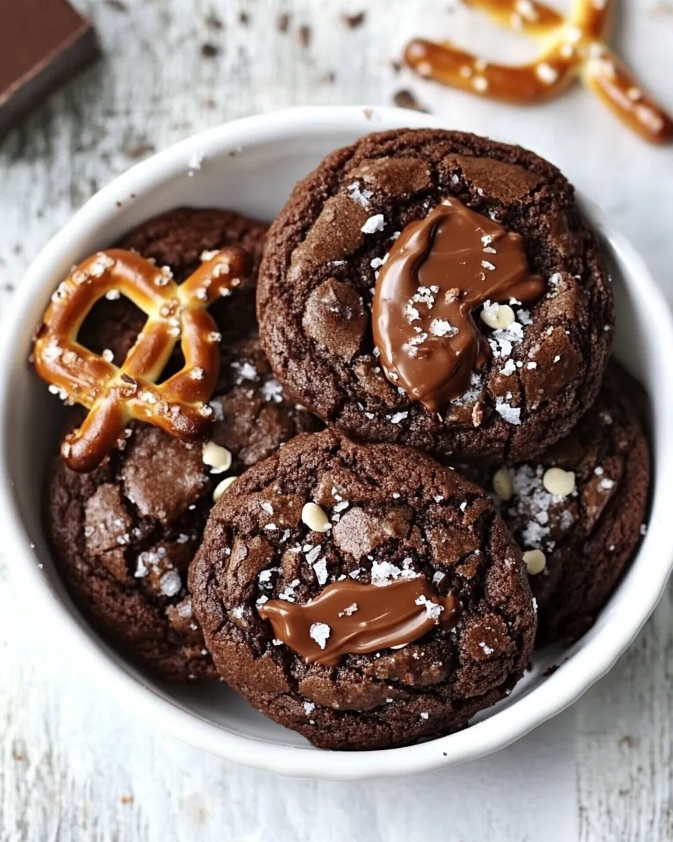 Easy Chocolate Salted Caramel Pretzel Cookies recipe photo