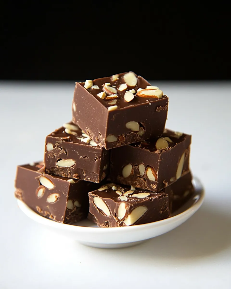 Homemade Chocolate Toasted Almond Fudge recipe image
