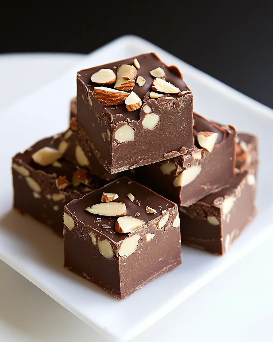 Easy Chocolate Toasted Almond Fudge dish photo