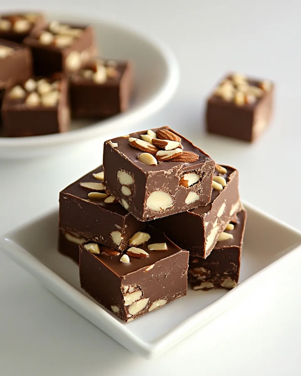 Perfect Chocolate Toasted Almond Fudge plate image