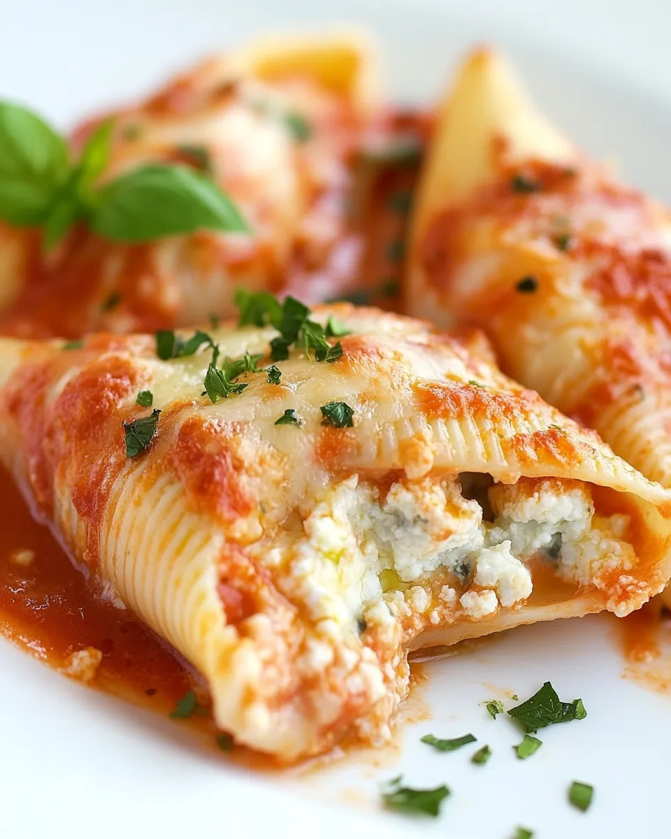 Delicious Classic Stuffed Shells (with Cottage Cheese) food shot
