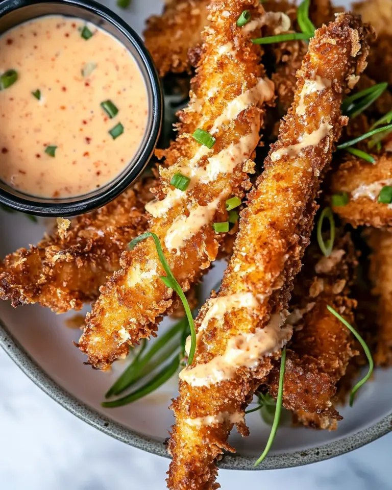 Homemade Coconut Chicken Fingers with Bang Bang Sauce. recipe photo
