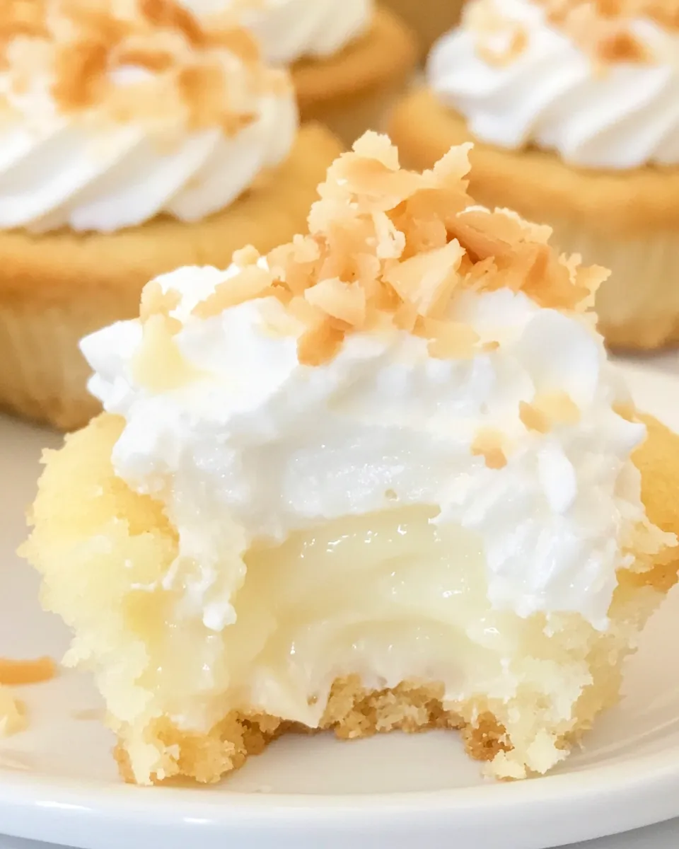 Delicious Coconut Cream Pie Cookie Cups food shot
