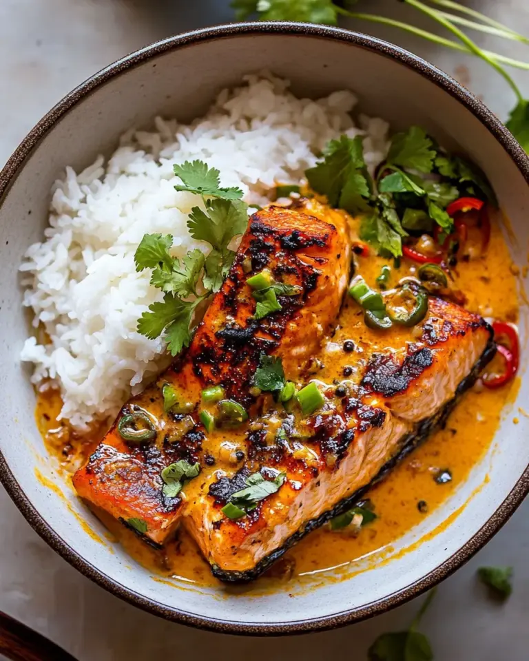 Homemade Coconut Curry Salmon with Garlic Butter. recipe photo