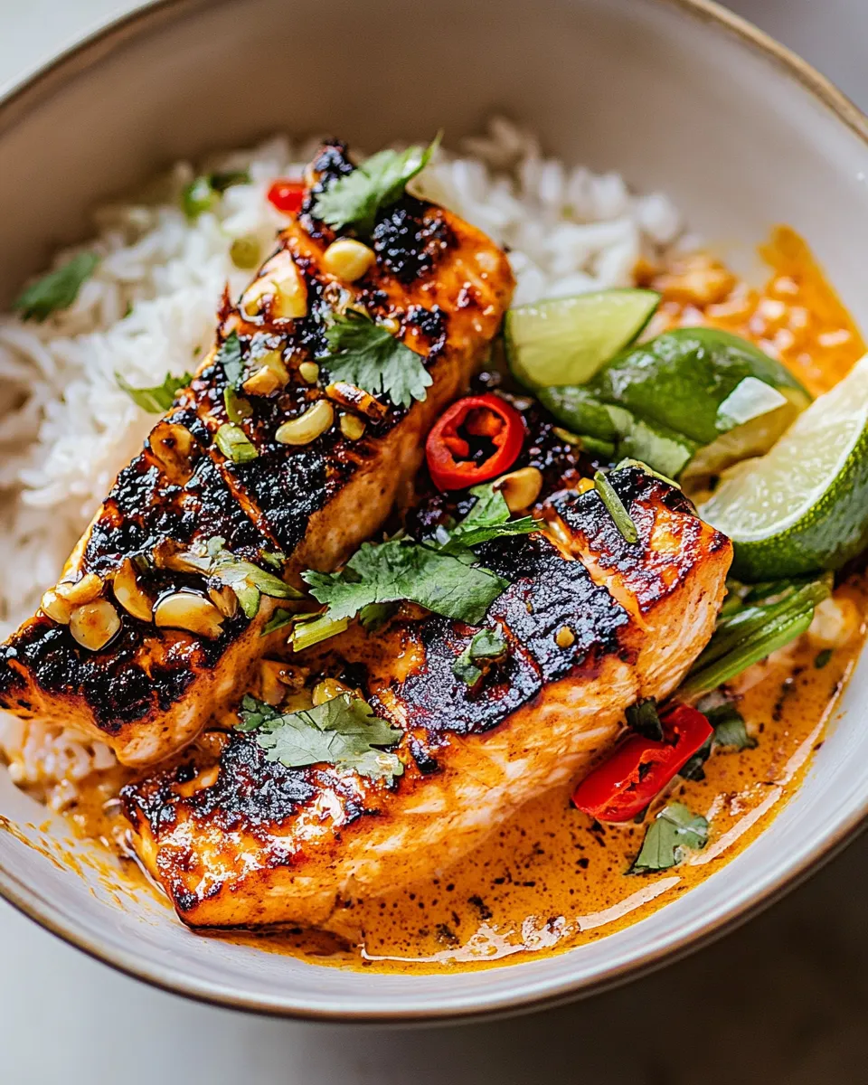 Classic Coconut Curry Salmon with Garlic Butter. dish photo